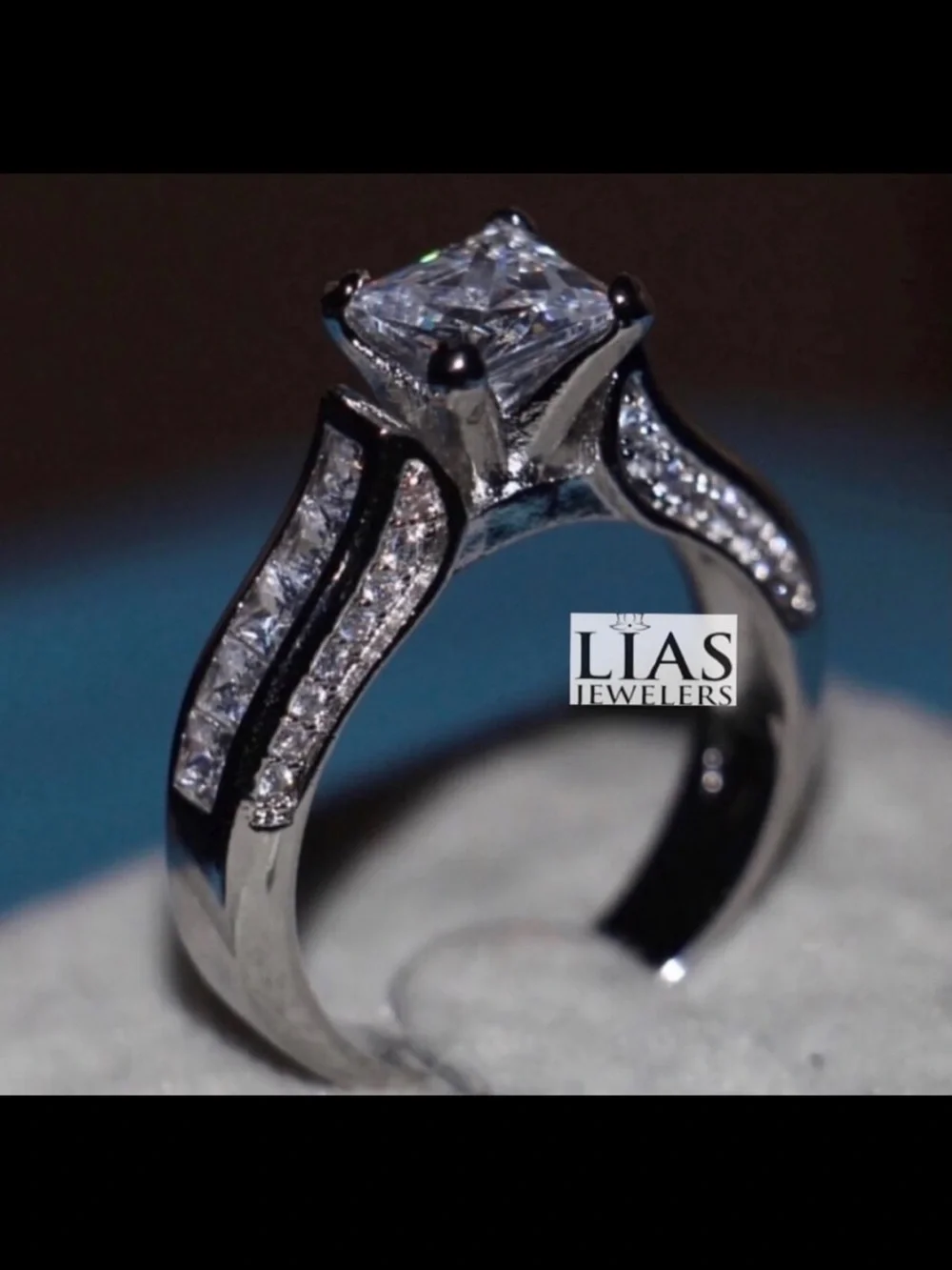 New 14k white gold engagement ring